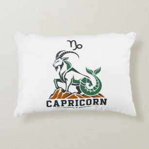 Capricorn Charcoal Green Sea Goat Art Decorative Cushion