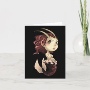 Capricorn Chibi Anime Cute Girl Solo Sticker Card