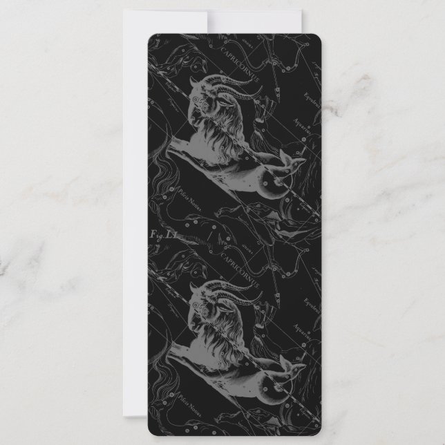 Capricorn Constellation Hevelius 1690 on Black (Front)