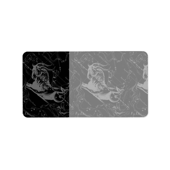 Capricorn Constellation Hevelius 1690 on Black Label (Front)