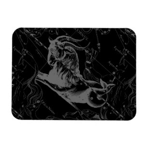 Capricorn Constellation Hevelius 1690 on Black Magnet