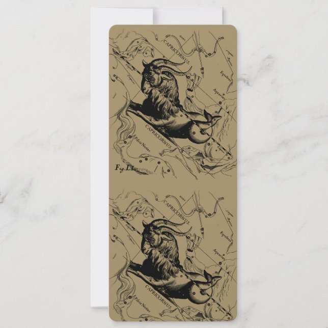 Capricorn Constellation Hevelius 1690 on Taupe (Front)