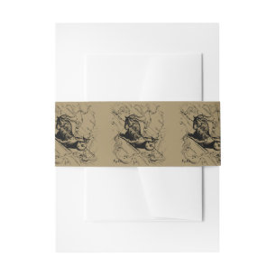 Capricorn Constellation Hevelius 1690 on Taupe Invitation Belly Band