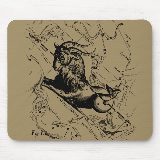Capricorn Constellation Map Hevelius circa 1690 Mouse Pad (Front)