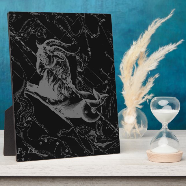 Capricorn Constellation Map Hevelius Engraving Plaque (Side)