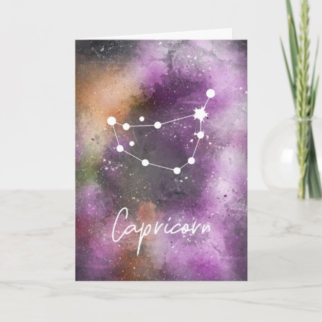 Capricorn Constellation Zodiac Galaxy Card (Front)