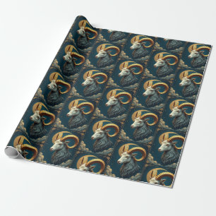Capricorn Dark Wrapping Paper Star Sign Horoscope