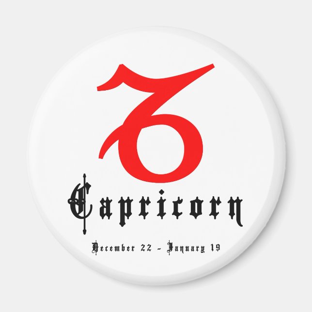 Capricorn, December 22 - January 19 Magnet (Front)