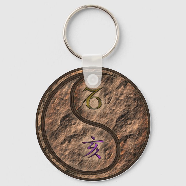 Capricorn & Earth Boar Key Ring (Front)