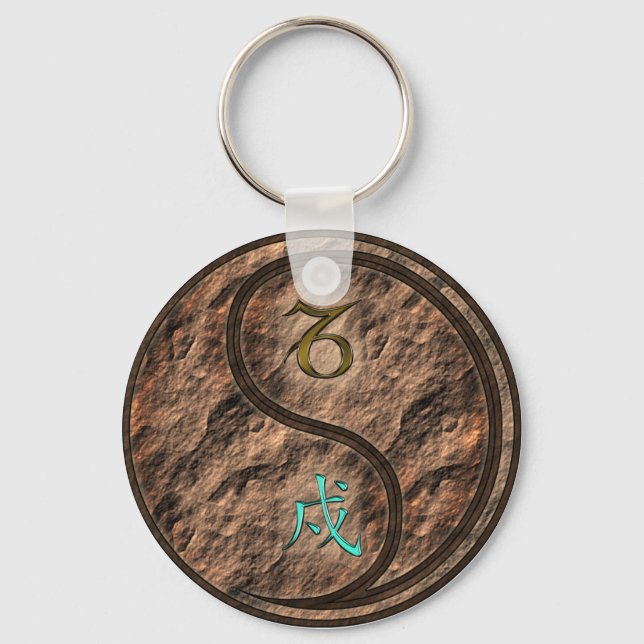 Capricorn & Earth Dog Key Ring (Front)