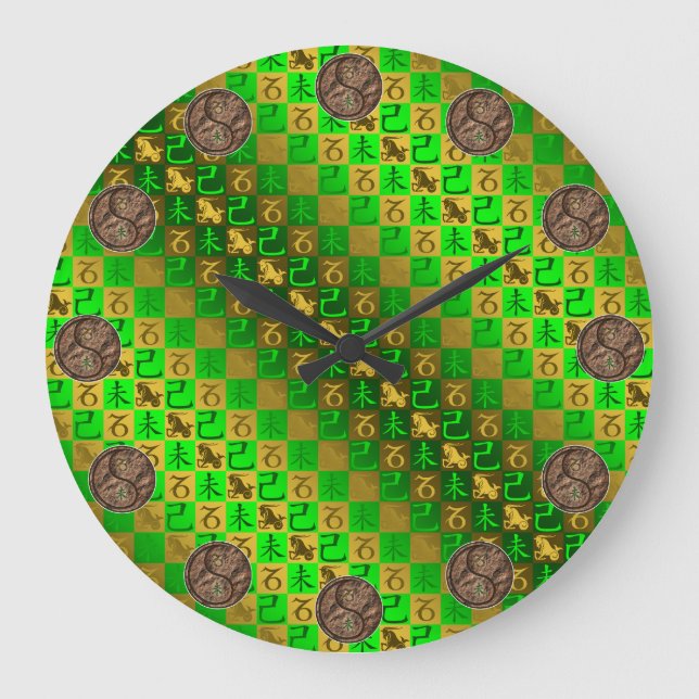 Capricorn & Earth Goat Large Clock (Front)