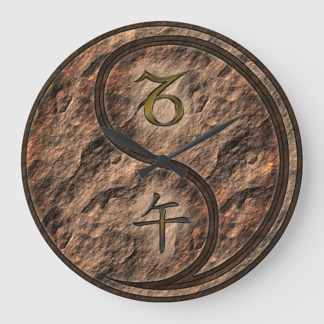 Capricorn & Earth Horse Large Clock (Front)