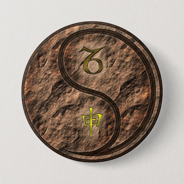 Capricorn & Earth Monkey 7.5 Cm Round Badge (Front)