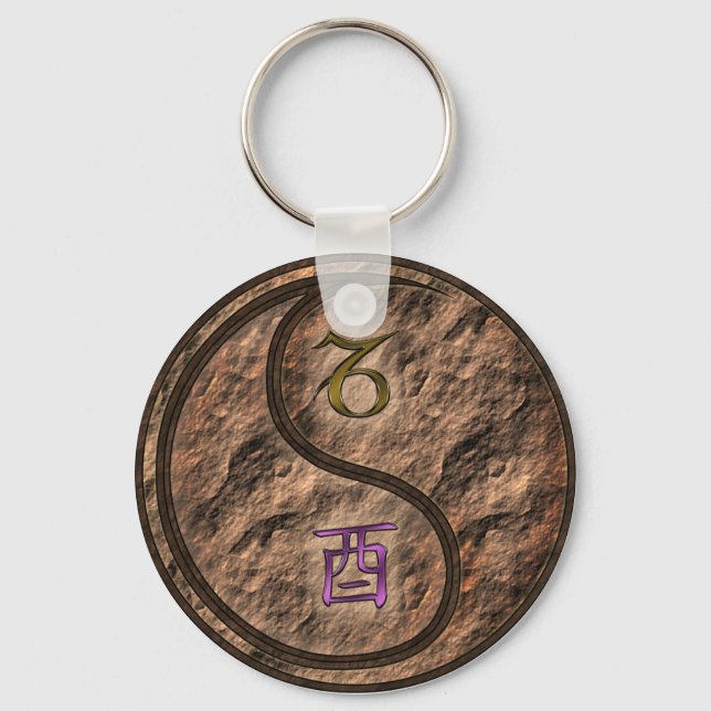 Capricorn & Earth Rooster Key Ring (Front)