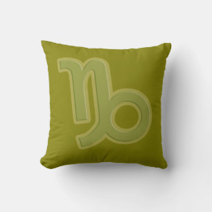 "Capricorn" earth sign zodiac green throw pillow
