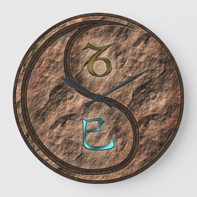 Capricorn & Earth Snake Large Clock (Front)