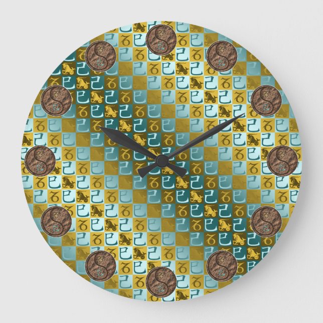 Capricorn & Earth Snake Large Clock (Front)