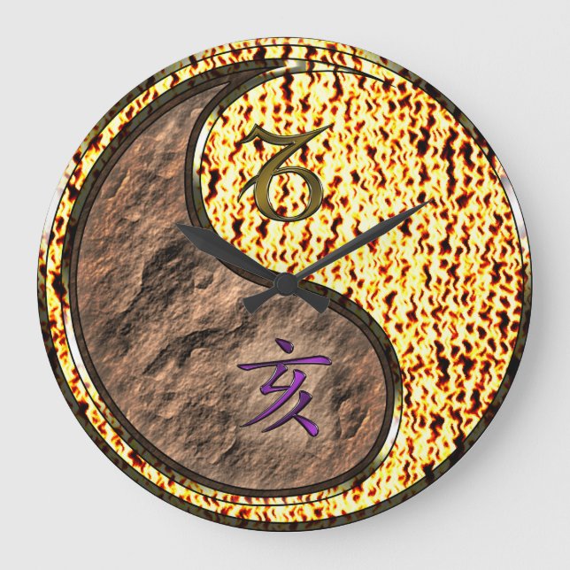 Capricorn & Fire Boar Large Clock (Front)