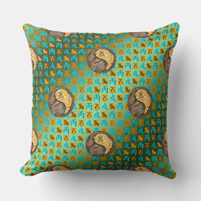 Capricorn & Fire Dog Cushion (Front)
