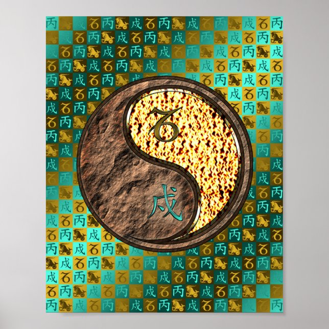 Capricorn & Fire Dog Poster (Front)