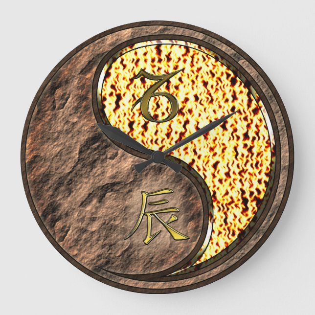 Capricorn & Fire Dragon Large Clock (Front)