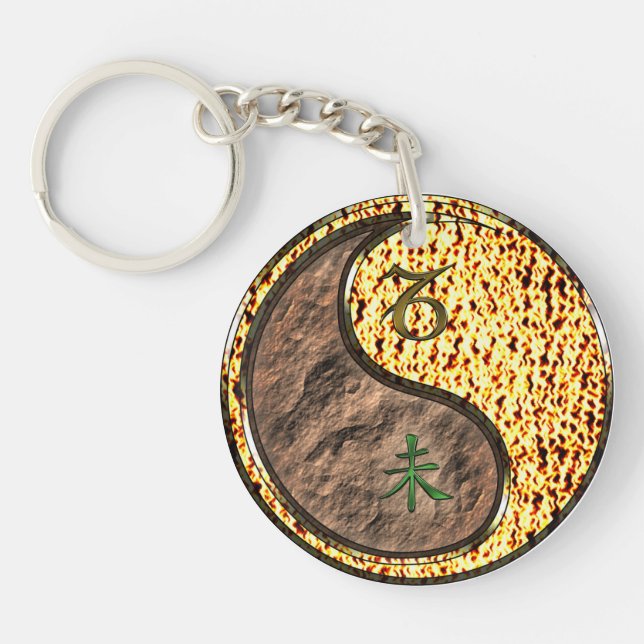 Capricorn & Fire Goat Key Ring (Front)