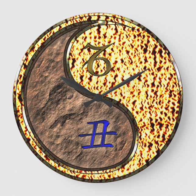 Capricorn & Fire Ox Large Clock (Front)