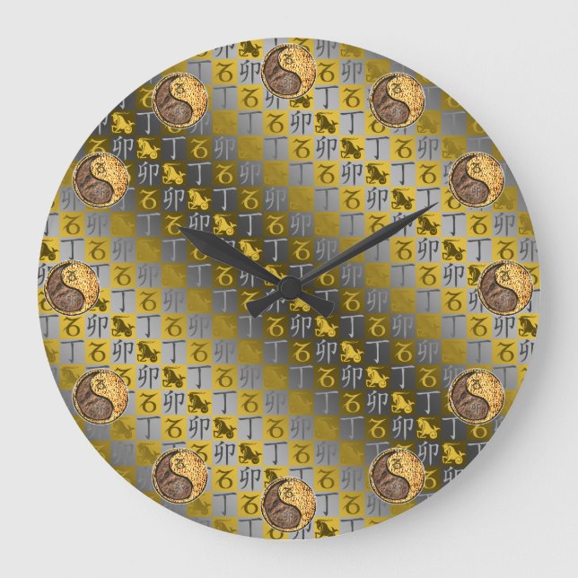 Capricorn & Fire Rabbit Large Clock (Front)