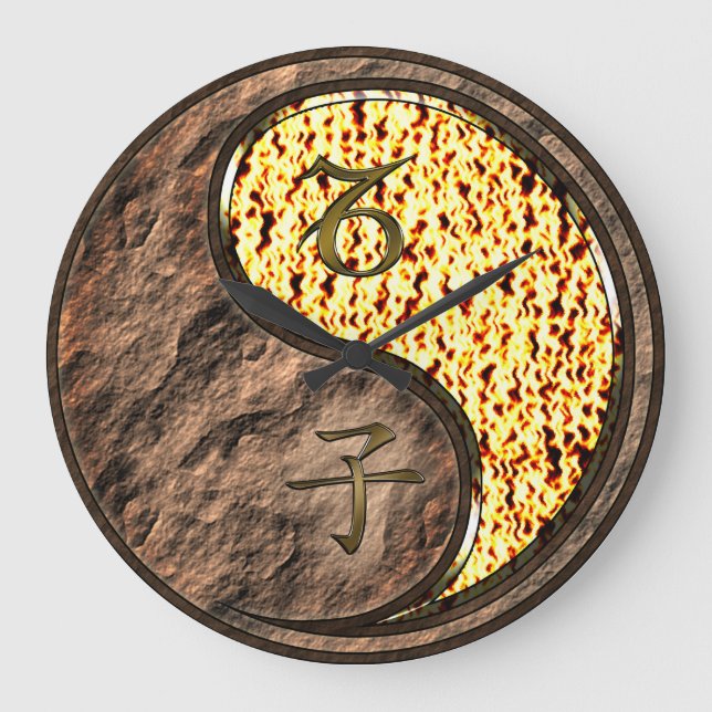Capricorn & Fire Rat Large Clock (Front)