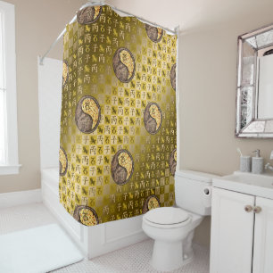 Capricorn & Fire Rat Shower Curtain