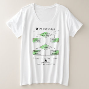 Capricorn Flowchart Funny Zodiac Humor (colourful) Plus Size T-Shirt