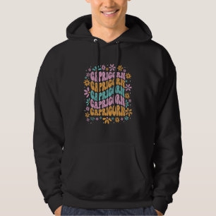 Capricorn Flower Floral Astrology Astrological Bir Hoodie