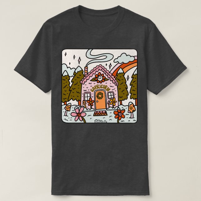 Capricorn Gingerbread House T-Shirt (Design Front)