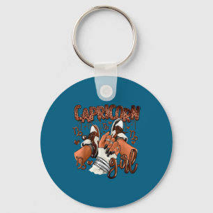 Capricorn Girl Birthday Afro Queen Sneakers Zodiac Key Ring
