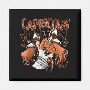 Capricorn Girl Birthday Afro Queen Sneakers Zodiac Magnet