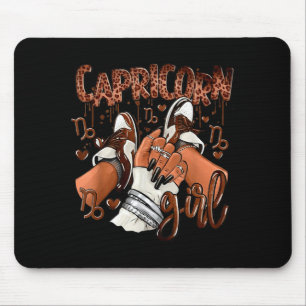 Capricorn Girl Birthday Afro Queen Sneakers Zodiac Mouse Pad