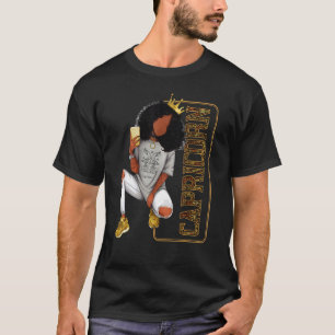 Capricorn Girl For Black Women Melanin Afro Quee T-Shirt