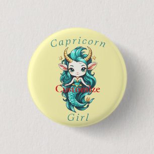 Capricorn Girl Mermaid Thunder_Cove 3 Cm Round Badge