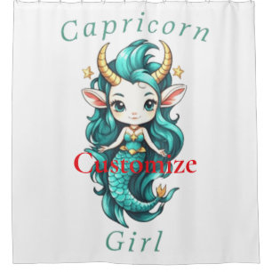 Capricorn Girl Mermaid Thunder_Cove Shower Curtain