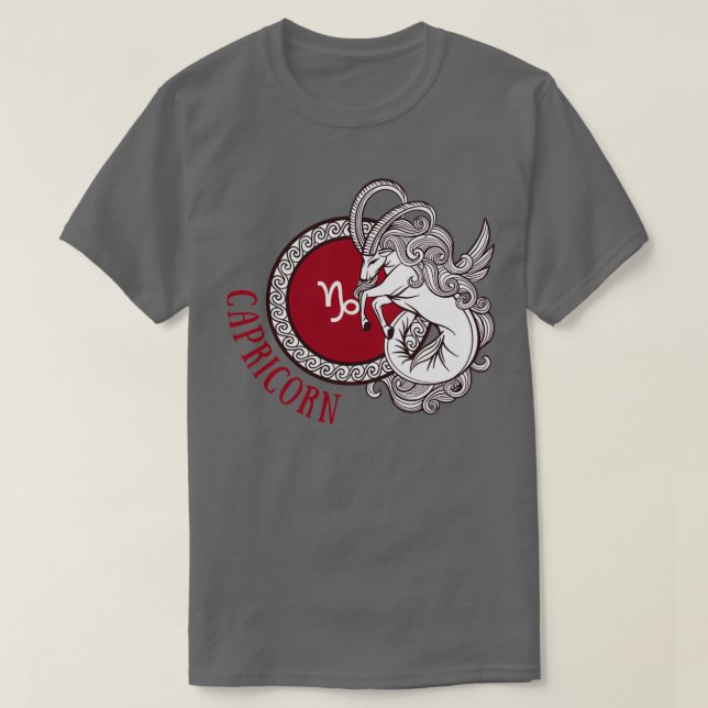 Capricorn Goat Astrology T-Shirt (Design Front)