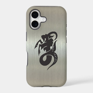 Capricorn Goat Silhouette with Metallic Effect
