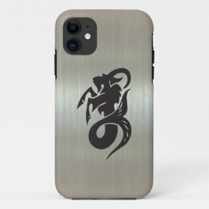 Capricorn Goat Silhouette with Metallic Effect iPhone 11 Case