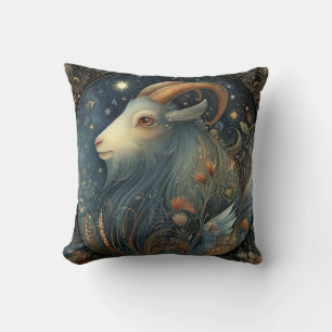 Capricorn Goat Zodiac Astrology Celestial Birthday Cushion
