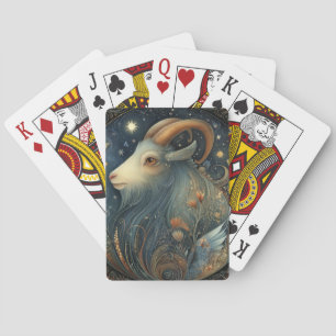 Capricorn Goat Zodiac Astrology Celestial Birthday Playing Cards