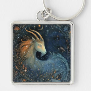 Capricorn Goat Zodiac Astrology Mystical Birthday Key Ring