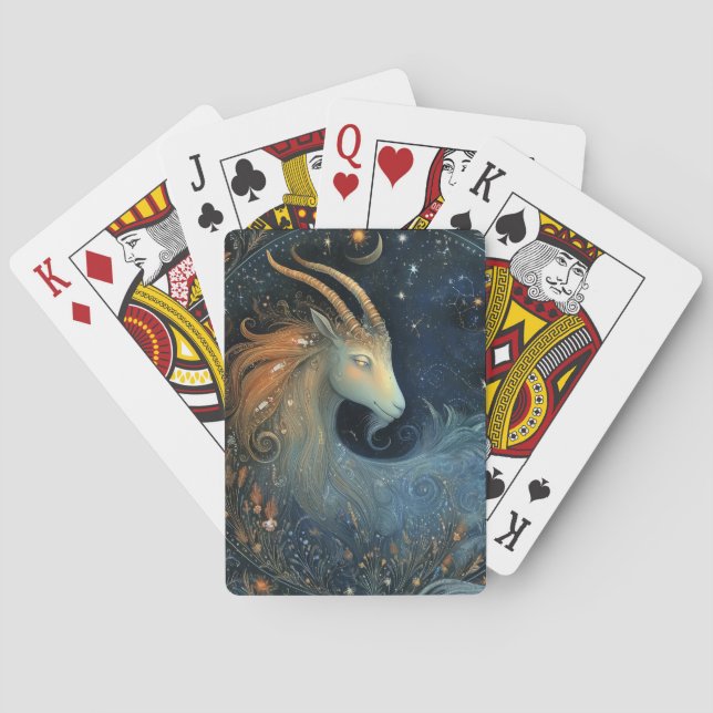Capricorn Goat Zodiac Astrology Mystical Birthday Playing Cards (Back)