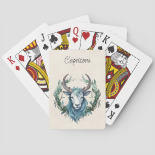 Capricorn Goat Zodiac Watercolor  Playing Cards