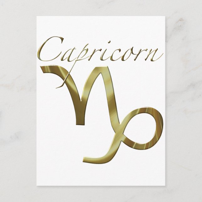 Capricorn Gold Symbol Postcard (Front)
