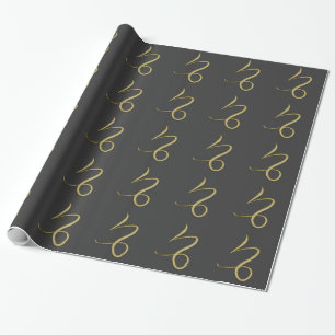 capricorn - gold wrapping paper