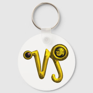 CAPRICORN GOLD ZODIAC BIRTHDAY JEWEL KEY RING
